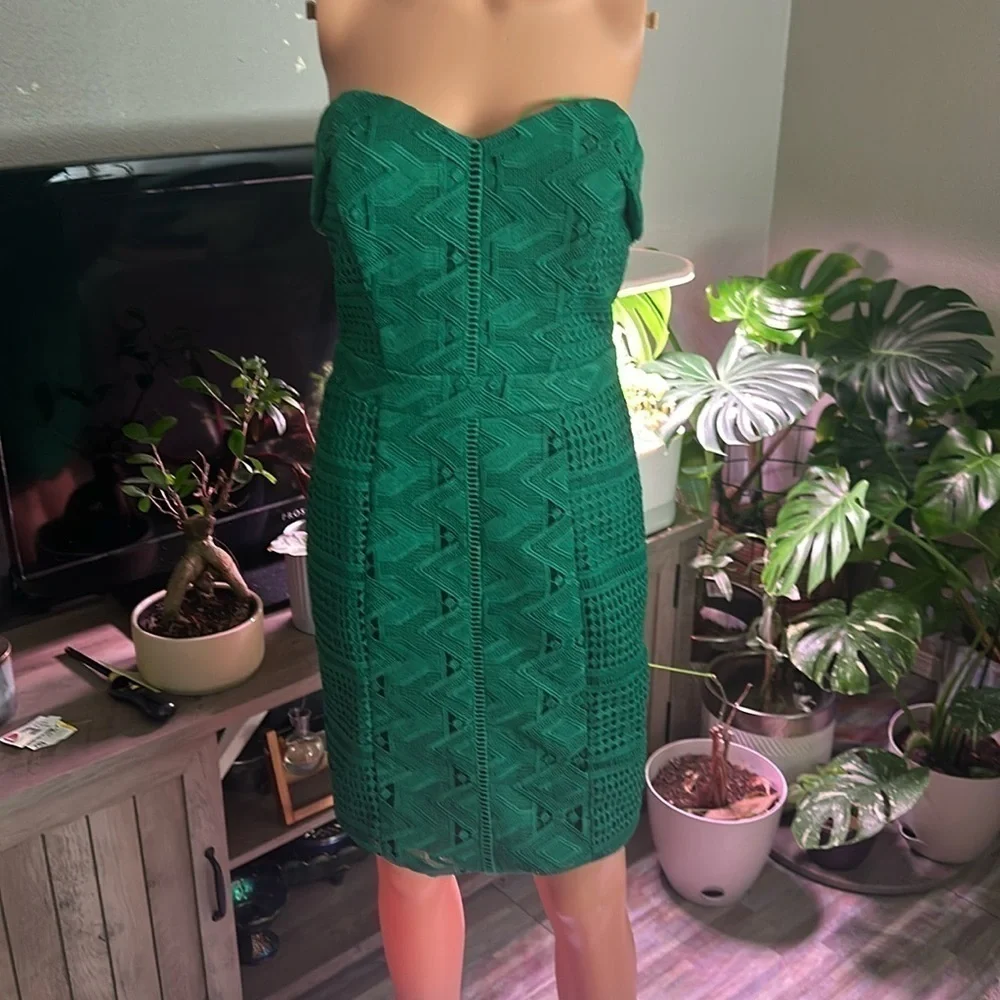 Adelyn Rae Green lace strapless dress Adelyn Rae Green lace strapless dress